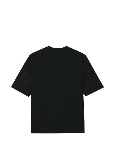 Five Cm T-shirt Mit Kariertem Einsatz In Black