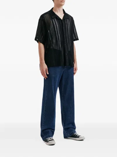 Aftermaths Hemd Mit Lochstrickmuster In Black