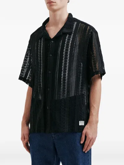 Aftermaths Hemd Mit Lochstrickmuster In Black