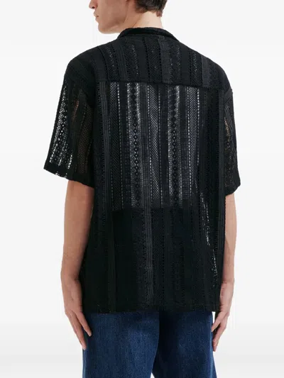 Aftermaths Hemd Mit Lochstrickmuster In Black