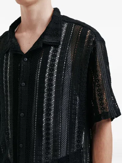 Aftermaths Hemd Mit Lochstrickmuster In Black