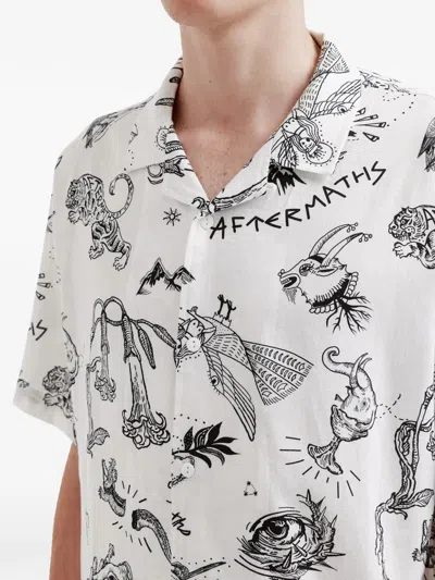Aftermaths Hemd Mit Print In White
