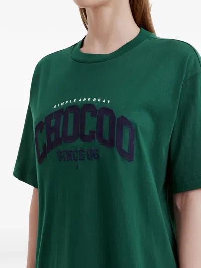 Chocoolate Besticktes T-shirt In Green