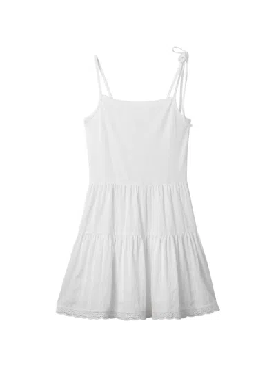 B+ab Midikleid Mit Spitzendetail In White