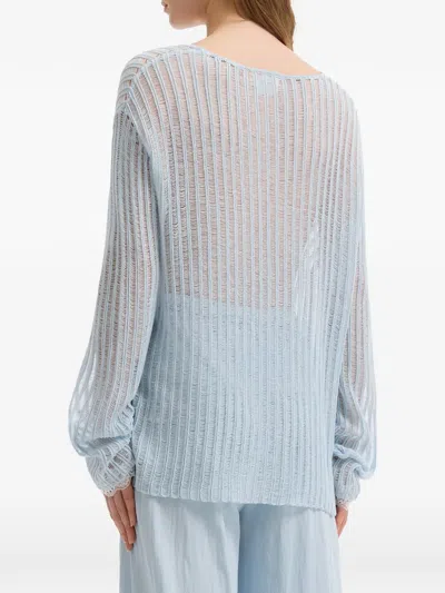 B+ab Pullover Mit Spitzenbesatz In Blue