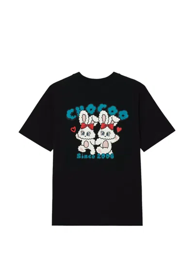 Chocoolate Rabbit-print T-shirt In Black