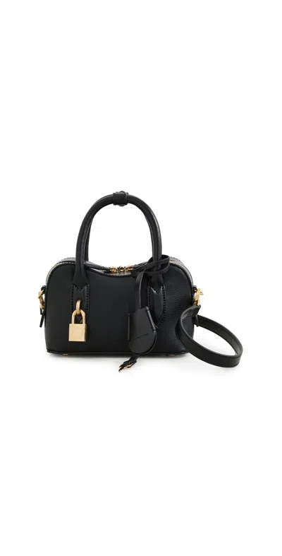 Stella Mccartney Ryder Black Small Handbag With Two Top Handles And Front Padlock Detail With Logo In Ecoleather Woma