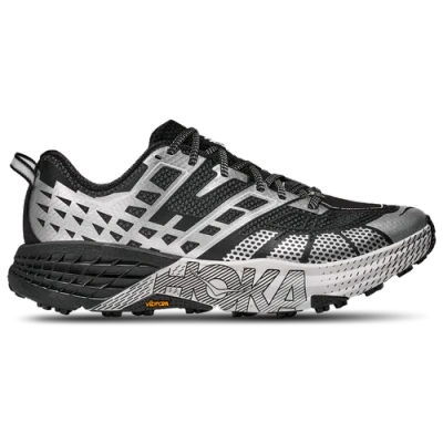 Hoka U Speedgoat 2ts Black Low Top Sneakers With Printed Laces And Logo Lettering On The Side In Tech Fab