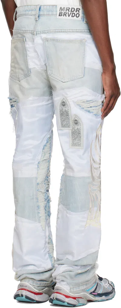 Who Decides War Winged Distressed Jeans In Blue