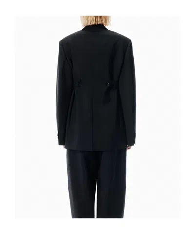 Alexander Wang Logo Patch Single-breasted Blazer In Black