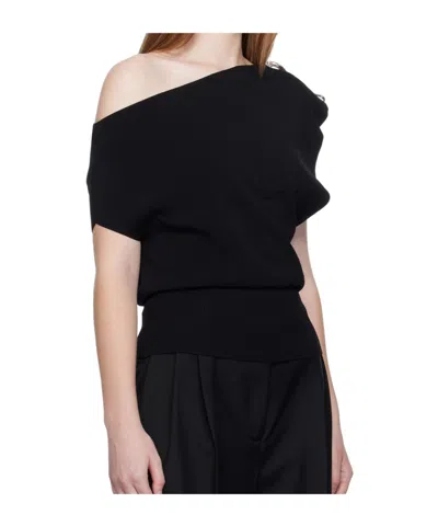 Christopher Esber Off-shoulder Sweater In Black