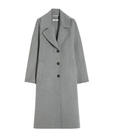 Max Mara Single-breasted Wool Coat In Gray