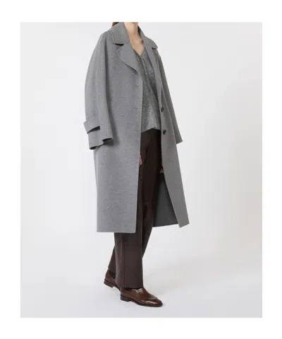 Max Mara Single-breasted Wool Coat In Gray