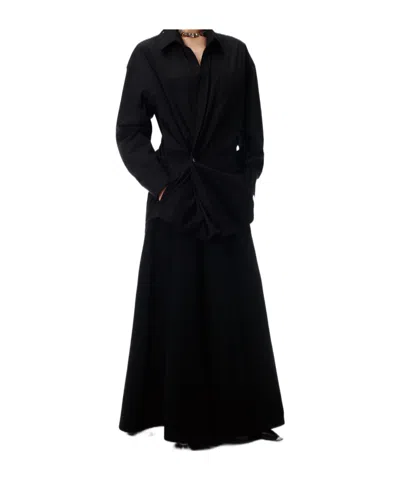 Alexander Wang Pre-styled Wrap Mini Dress In Cotton In Black