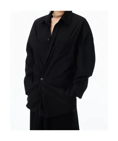 Alexander Wang Pre-styled Wrap Mini Dress In Cotton In Black