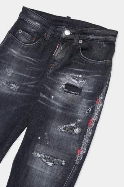 Dsquared2 Kids Cool Guy Distressed Jeans In Black