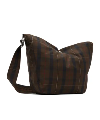 A.p.c. Journal Small Check Shoulder Bag In Brown