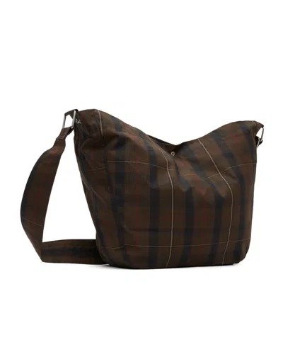 A.p.c. Journal Small Check Shoulder Bag In Brown