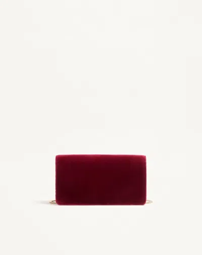 Valentino Garavani Vlogo Signature Mini Velvet Shoulder Bag Woman Maroon Uni In Red