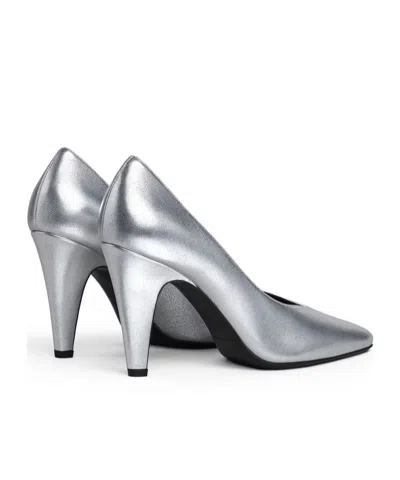 Alaïa Cone Pumps In Laminated Leather In Silver
