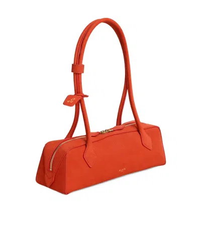 Alaïa Le Teckel Medium Nubuck Shoulder Bag In Orange