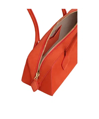 Alaïa Le Teckel Medium Nubuck Shoulder Bag In Orange