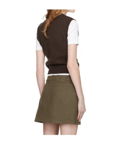 A.p.c. Brown Wool Sweater Vest In Brown