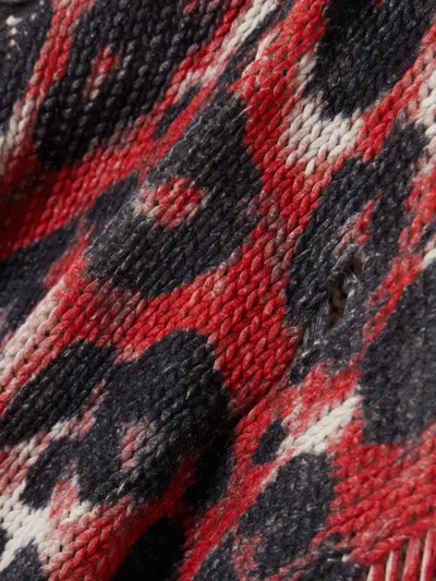 R13 Distressed Leopard-print Cotton Sweater In Multi