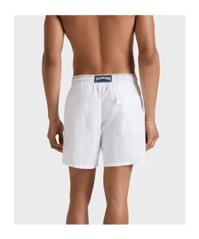 Vilebrequin Men Swim Shorts Bicolor Micro Ronde Des Tortues In White