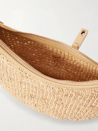 Polo Ralph Lauren Womens Natural Cashmere Polo Id Mini Raffia Shoulder Bag In Sand