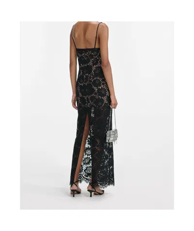 Self-portrait Black Floral Lace Maxi Dress Clothing
