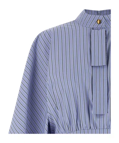 Zimmermann Drawstring Stripe Mini Dresses Light Blue In Blue