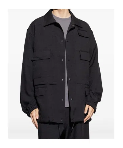 Y-3 Multi-pocket Button-fastening Jacket In Black
