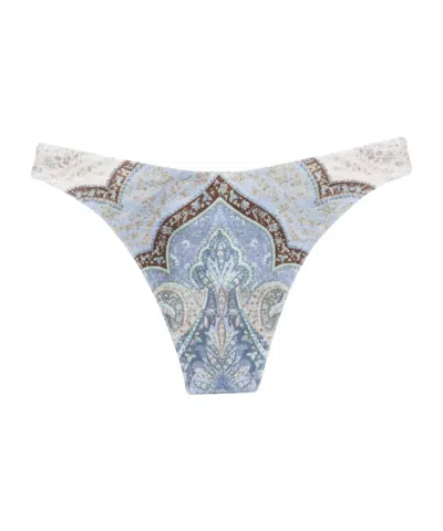 Zimmermann Wanderlust Scoop Lycra Bikini Bottom In Blue