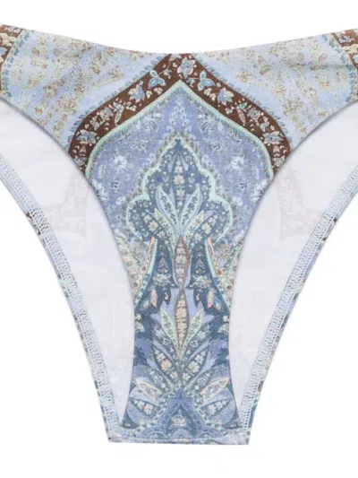 Zimmermann Wanderlust Scoop Lycra Bikini Bottom In Blue
