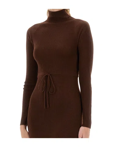 A.p.c. Brown Virgin Wool Dress In Multi