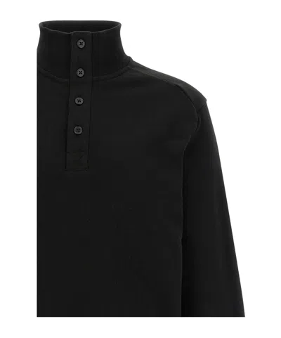 Entire Studios High-neck Buttoned Sweatshirt In Black