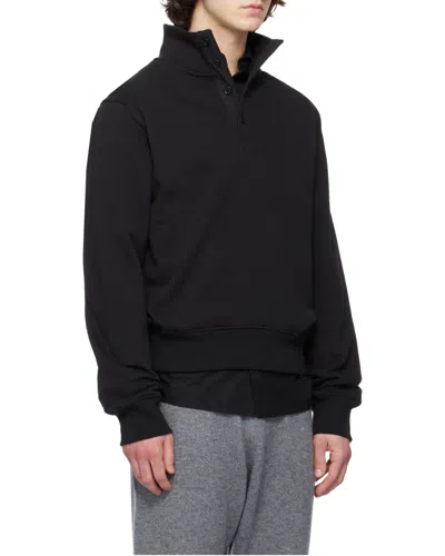 Entire Studios High-neck Buttoned Sweatshirt In Black