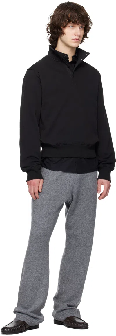 Entire Studios High-neck Buttoned Sweatshirt In Black