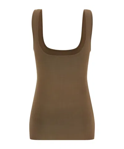 Entire Studios Ribbed Scoop Neck Sleeveless Lounge Top In Brown