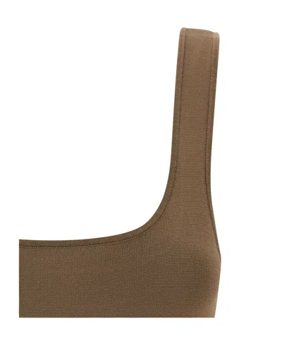 Entire Studios Ribbed Scoop Neck Sleeveless Lounge Top In Brown