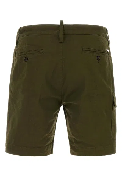 Dsquared2 Buttoned Cargo Shorts In Green