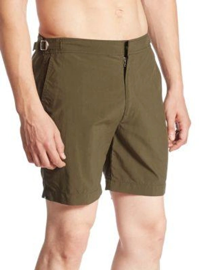 Shop Polo Ralph Lauren Monaco Swim Trunks In Armadillo