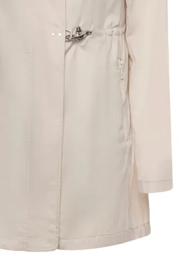 Fay High Neck Technical Coat In Neutral
