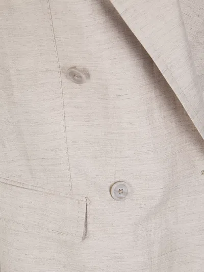 Tagliatore Grey Solid Sleeveless Jacket In Neutral