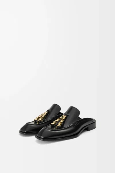 Loewe Black Leather Loafers