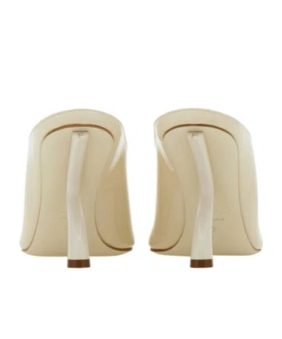 Ferragamo S-shaped Heel Mule In Neutral