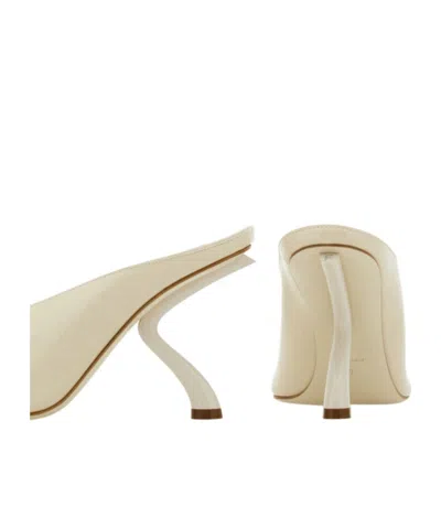 Ferragamo S-shaped Heel Mule In Neutral