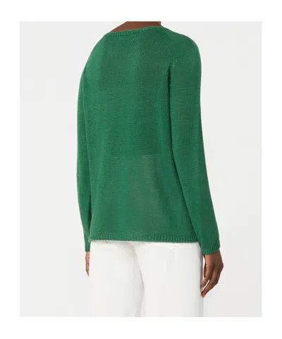 Max Mara Linen Yarn Basic Sweater In Green