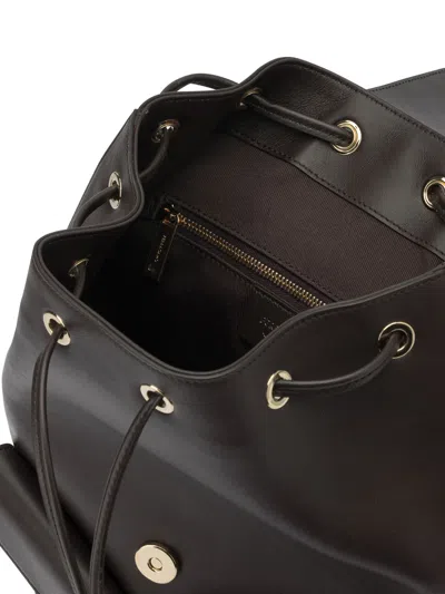 Ferragamo Leather Backpack Adjustable Straps Front Pockets In Black